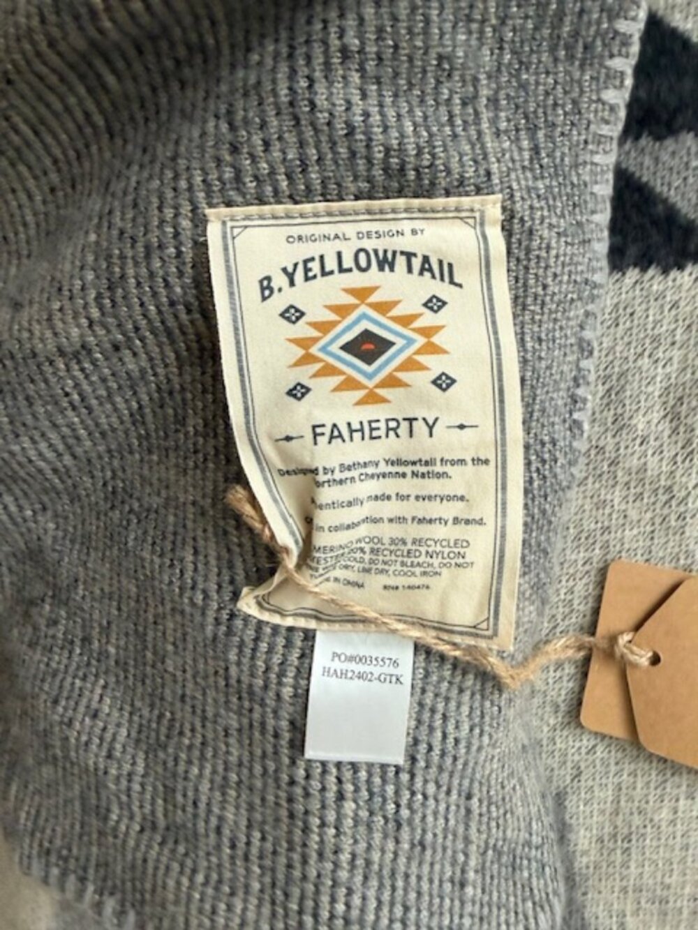 Faherty yellowtail patchwork blanket NWT - Picture 3 of 6